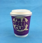 Custom printing Logo disposable single wall paper coffee cup with plastic lids for drink